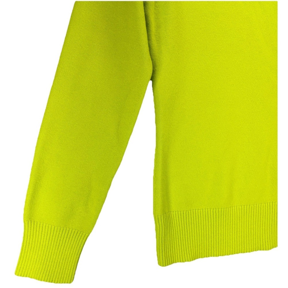 NWT French Connection Lime Punch Raglan Crew Neck Sweater L Soft Knit Neon Bold - Picture 7 of 12